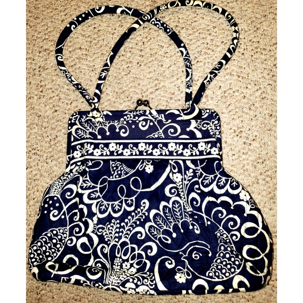 Navy and White Quilted Vera Bradley Purse